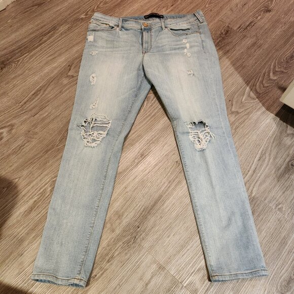 Express Mid Rise Distressed Jeggings – Light Wash, Size 14R - Picture 4 of 4